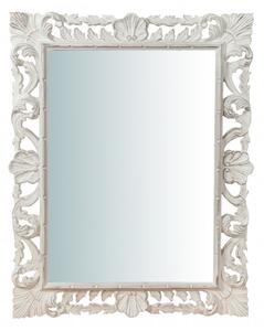 Specchiera da parete verticale/orizzontale in legno finitura bianca anticata L70xPR4xH90 cm Made in Italy