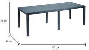 Tavolo da esterno Dmains, 150/220x90h72 cm, Antracite