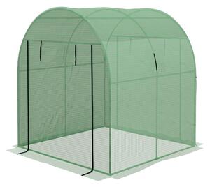 VivaGarden Serra a Tunnel per Orto 1.8x1.8x2m in Acciaio e PE Anti UV con Porte Avvolgibili e Finestre colore Verde - 0GNAM348