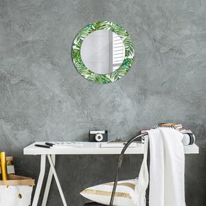 Specchio rotondo stampato Foglie della giungla fi 50 cm