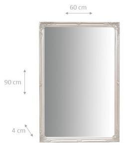 Specchio Specchiera da parete e appendere verticale/orizzontale L60xPR4xH90 cm finitura foglia argento anticato