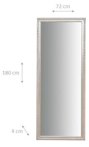 Specchio Specchiera da parete e appendere verticale/orizzontale L72xPR4xH180 cm finitura foglia argento anticato