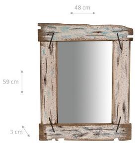Specchio da parete in legno massello L48xPR3xH59 cm