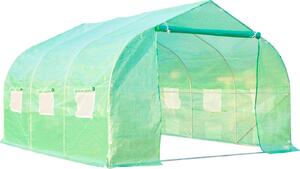 VivaGarden Serra da Giardino 3.5x3x2 mt Serra con Tetto a Spiovente In Pe Per Piante Verde - 845015