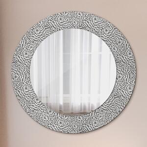Specchio tondo con decoro Pattern floreale fi 50 cm