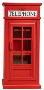 Cantinetta Portabottiglie in stile cabina telefonica inglese in legno
