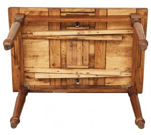 Tavolo in legno massello di tiglio allungabile Country finitura noce Made in Italy