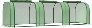 VivaGarden Serra da Giardino a Tunnel in Acciaio e Plastica PP con Porte Avvolgibili, 295x100x80 cm colore Verde - 891VGGN