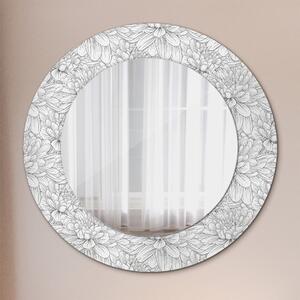 Specchio rotondo stampato Fiori di lotos fi 50 cm