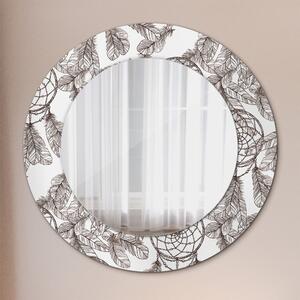 Specchio rotondo stampato Piume dreamcatcher fi 50 cm