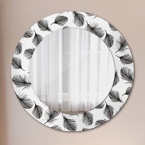 Specchio rotondo stampato Piume fi 50 cm