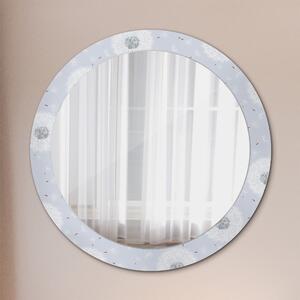 Specchio rotondo cornice con stampa Fiori dei denti di denti fi 80 cm