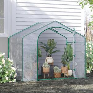 VivaGarden Serra da Giardino con Ingresso a Zip e Presa d'Aria Superiore in Plastica e Acciaio 180x100x152 cm colore Trasparente