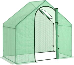 VivaGarden Serra da Giardino con Porta a Cerniera e Presa d'Aria, 4 Funi e Paletti Inclusi, 180x100x168 cm colore Verde - 892VG01