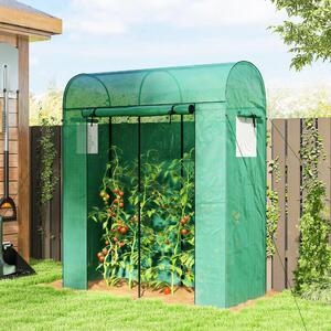 VivaGarden Serra da Giardino con Rivestimento in PE Porta Avvolgibile e Finestre a Rete 170x68x200 cm colore Verde