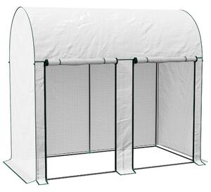 VivaGarden Serra da Giardino da 2 mq 2 Porte Avvolgibili Copertura in PE 140g/mq Anti-UV 2x1x1.78m colore Bianco - 350WTS582