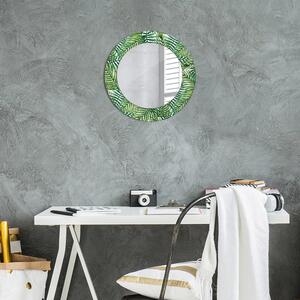 Specchio rotondo stampato Palma tropicale fi 50 cm