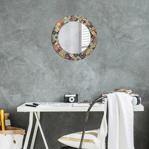 Specchio rotondo stampato Floreale etnico fi 50 cm
