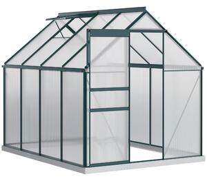 Brugel Serra da Giardino in Policarbonato Metallo e Alluminio Anti-UV e Antivento 190x253x199cm Verde - 540V01GN845