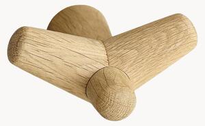 Set di 4 ganci appendiabiti in legno di quercia Tail