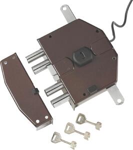 Assa Abloy Serratura Elettrica Porta blindata da applicare Triplice Chiusura Entrata 65 mm Dx Scatola 134x163 mm - 8230