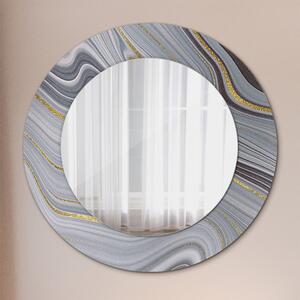 Specchio tondo con decoro Marmo grigio fi 50 cm