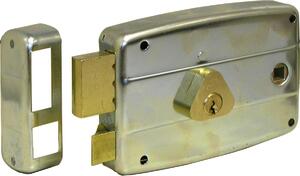 CISA Serratura per Serramenti Metallici da applicare 2 Mandate con Scrocco Catenaccio Cilindro interno Entrata 60 mm Sx + Quadro maniglia + 3 Chiav