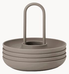 Set di 4 portauova con supporto Singles