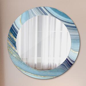 Specchio rotondo stampato Marmo blu fi 60 cm