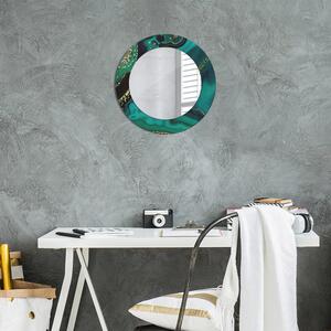 Specchio rotondo stampato Marmo di smeraldo fi 50 cm