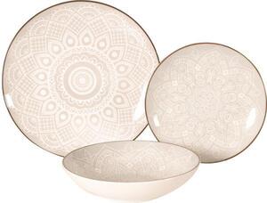 Xtra Servizio Piatti 18 Pezzi in Porcellana Mandala colore Tortora - WK8574