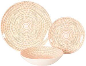 Xtra Servizio Piatti 18 Pezzi in Porcellana Spirale colore Mattone - WK18711
