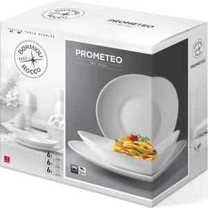 Bormioli Rocco Servizio Piatti 18 Pezzi Prometeo Ovale Bianco - BO763190