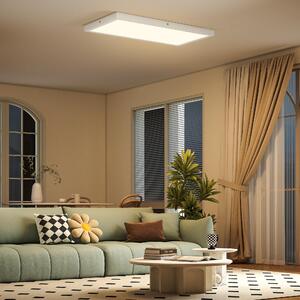 DecHome Set 2 Plafoniere LED a Soffitto Design Minimal da Interno con Temperatura Regolabile in Acciaio e Plastica 60x30x3.7 cm colore Bianco