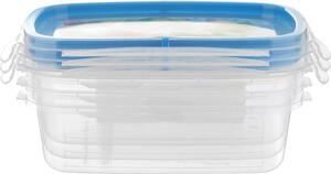 Snips Set 3 Pezzi Contenitori Alimenti in Plastica BPA Free Capacit 600 ml colore Trasparente e Blu Snipslock - 000869