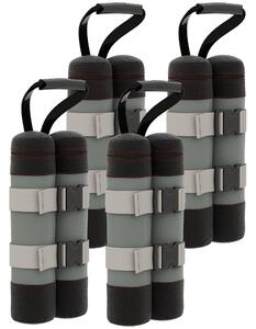 VivaGarden Set 4 Pesi per Gazebo Riempibili con Sabbia fino a 12 kg in Tessuto Oxford 168D 20x10x43 cm colore Nero e Grigio