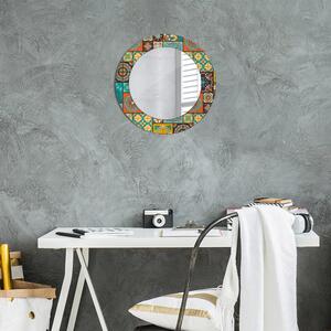 Specchio rotondo cornice con stampa Modello arabo fi 50 cm