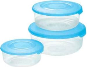 Tontarelli Set 3 contenitori 1.7 - 1 - 0.5 Frigo box Plastica per alimenti Azzurro - 9040669787