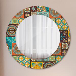 Specchio rotondo cornice con stampa Modello arabo fi 50 cm