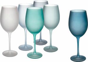 Villa deste Set 6 calici 550 ml in vetro effetto frosted Happy Hour Ocean Colore Azzurro - 5907741