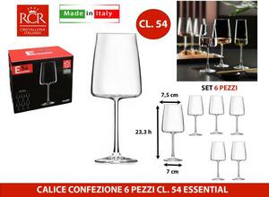 Rcr Cristallerie Set 6 Calici Essential Capacit 54 cl in Vetro - RCR272860