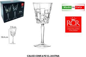 Rcr Cristallerie Set 6 Calici Etna Capacit 20 cl in Vetro - RCR274369