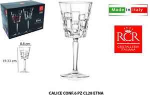 Rcr Cristallerie Set 6 Calici Etna Capacit 28 cl in Vetro - RCR274352