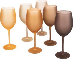 Villa deste Set 6 calici frosted in vetro 550 ml Happy HourChocolate Colore Multicolor - 5911524