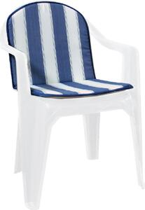 Giardini del Re Set 8 Cuscini per Sedie imbottito colore Rigato Blu e Bianco