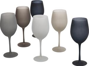 Villa deste Set 6 calici frosted in vetro 550 ml Happy HourStones Colore Multicolor - 5911526