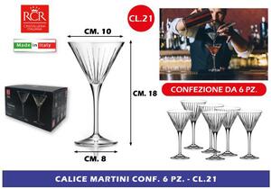 Rcr Cristallerie Set 6 Calici Martini Capacit 21 cl in Vetro - RCR280414