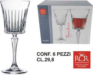 Rcr Cristallerie Set 6 Calici Timeless Capacit 30 cl in Vetro - RCR258796