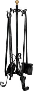 DecHome Set Attrezzi per Camino Dimensione 68,0 x 18,0 x 18,0 cm colore Nero - 108040