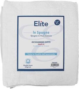 Elite Set Asciugamani Bagno 40x60 cm 12 pezzi in Spugna di Cotone Tinta unita colore Bianco - EM400S